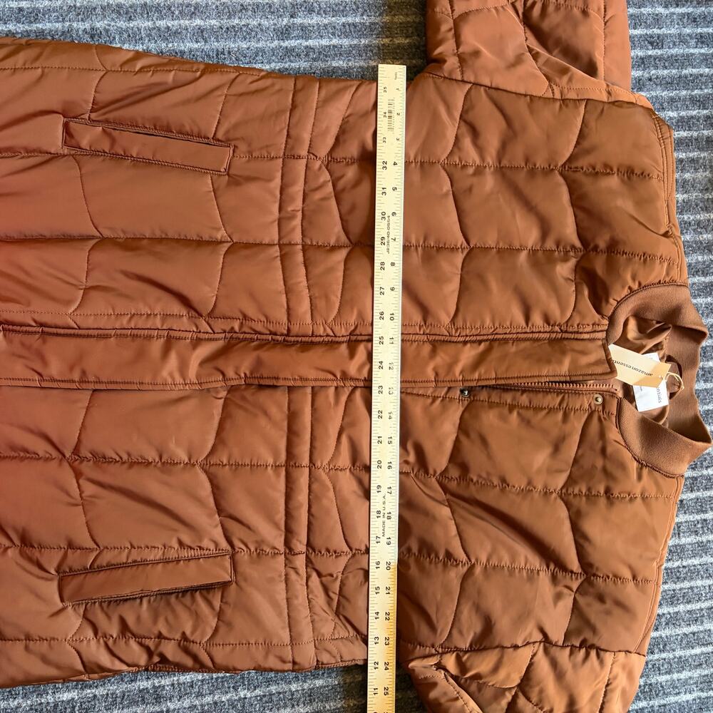 Amazon Essentials Women's Oversized Quilted Coat Size Large Brown NWT - Picture 6 of 8
